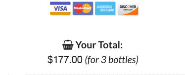 Your total $177.00 for 3 bottles – credit cards accepted